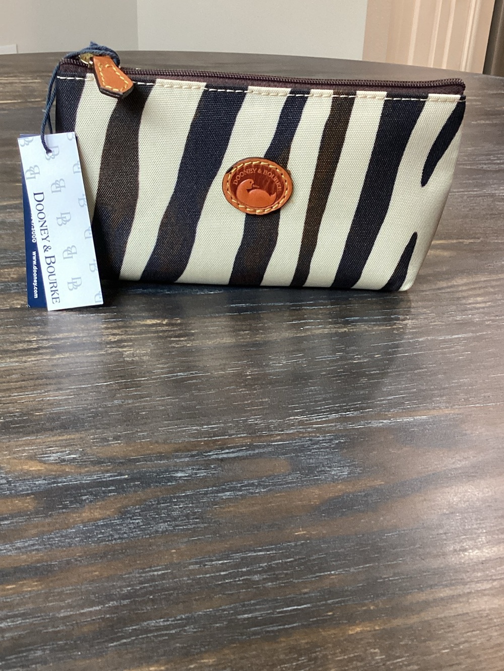 Dooney & Bourke Zebra Stripe Canvas Make Up Pouch